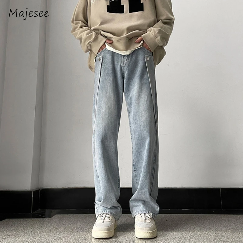 

Cargo Jeans Men Popular Daily Trendy American Style Spliced Youthful Streetwear Spring Autumn Teenagers Handsome Trousers Chic