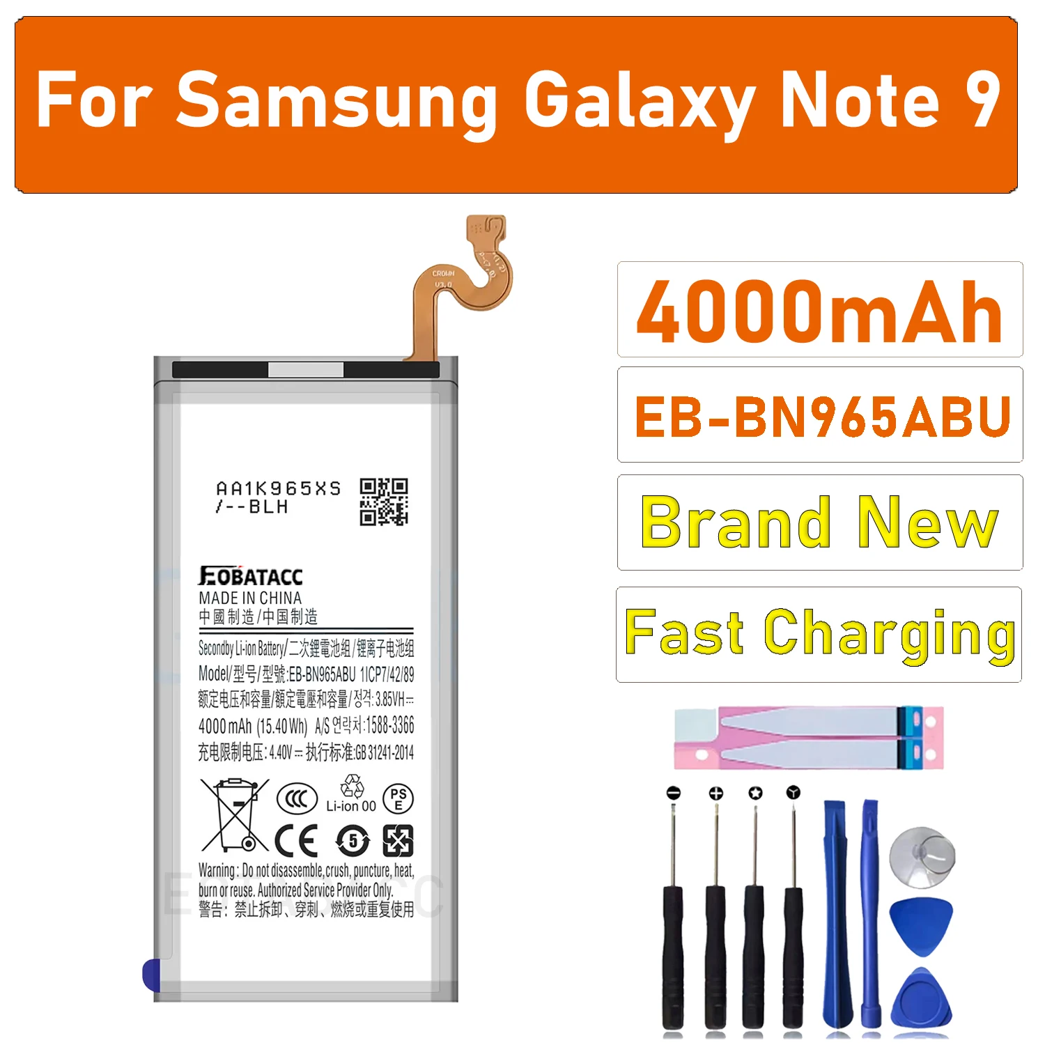 

2025 YEARS EOTABACC High Quality 100% Original EB-BN965ABU Battery For Samsung Note 9 Phone Battery+Tools