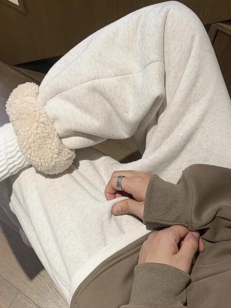 

Утепленные хлопковые брюки на флисовой подкладке для подростков, зимние, с низкой талией, прямые, повседневные, молодежные, стильные