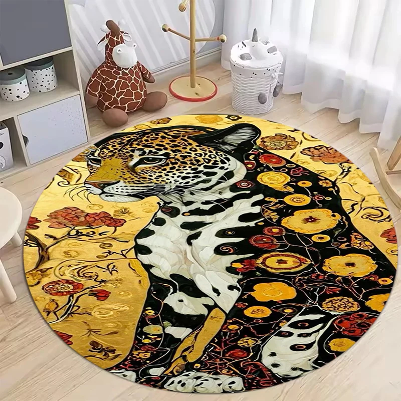 Tibetan Tiger Round Carpet Living Room Large Rug Vintage Totem Area Rugs Bedroom Sofa Chair Floor Mat view 2