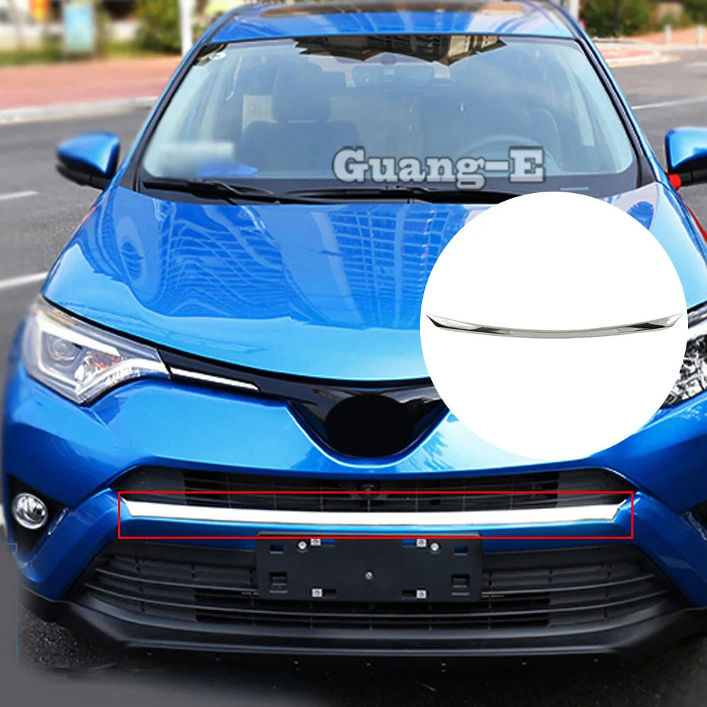 

Car Styling Cover Protection Bumper Engine Trim Front Bottom Grid Grill Grille Hoods Edge 1PCs For Toyota RAV4 2016 2017 2018