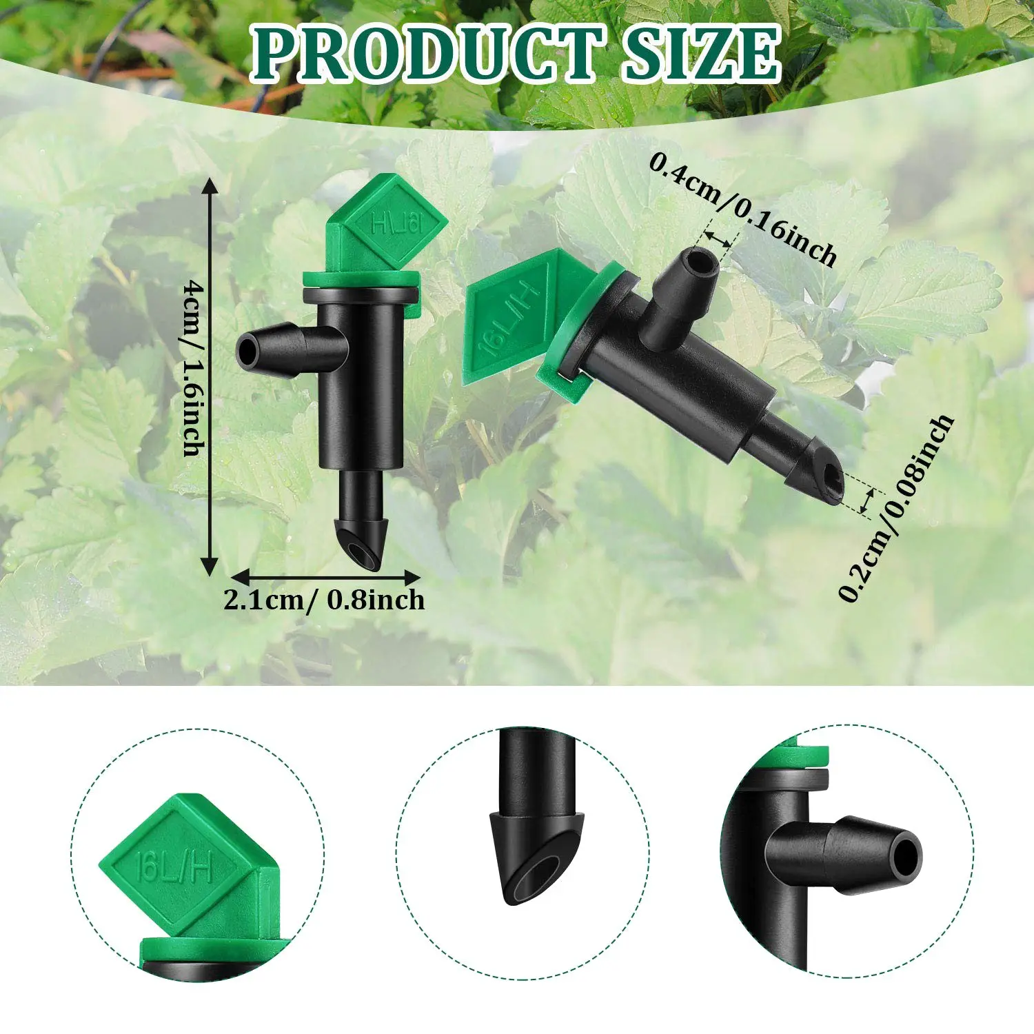 

ABFKL 60 Pieces 4GPH Removable Drip Sprinkler Irrigation Drip Emitter Garden Flag Irrigation Dripper, for Trees and Shrubs