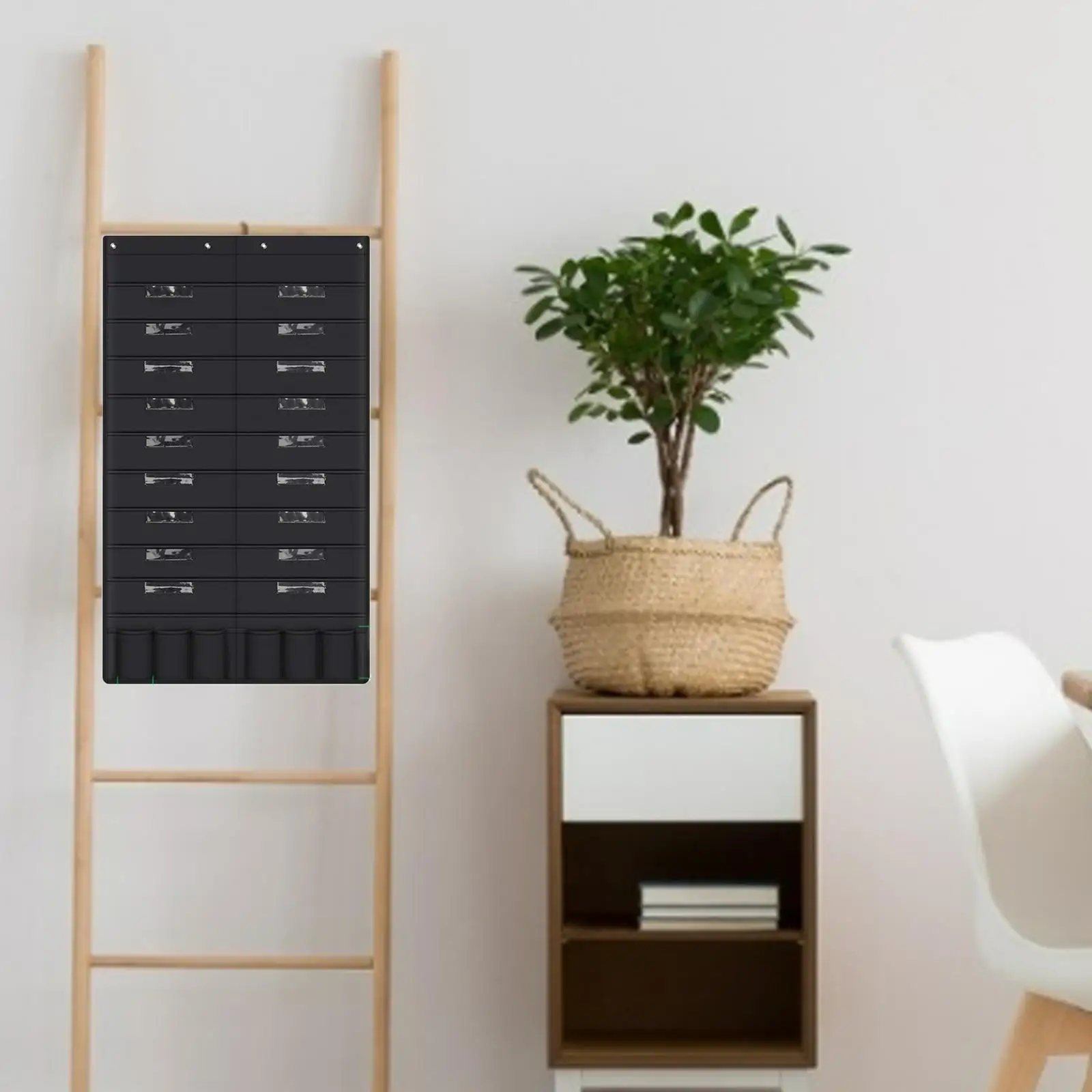 Multipurpose File Organizer Wall or Door Hanging Scrapbook Organize Pocket Chart Magazine Holder with 9 Small Pouch Reusable