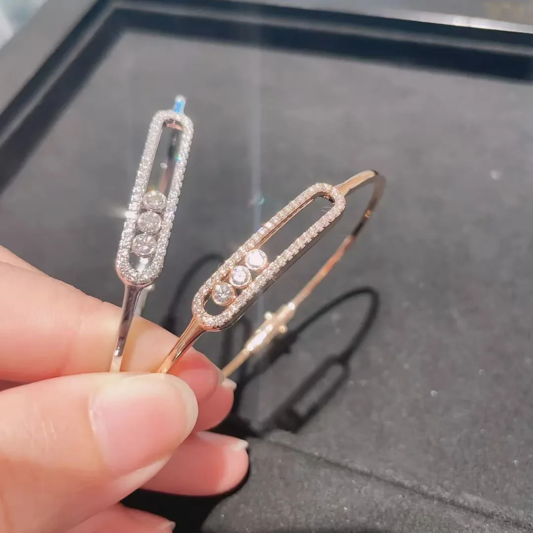 

925 Silver Boutique Luxury Lucky Bead Bracelet Fashion Women's Sliding Zircon Jewelry Classic High Quality Anniversary Gift