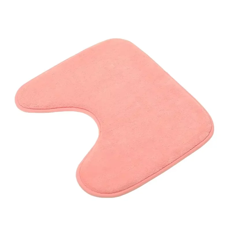 36x43CM U Shape Bathroom Anti-slip Floor Mat Soft Toilet Mat Door Rug Home Decoration Floor Carpet Toilet Bathroom Carpet