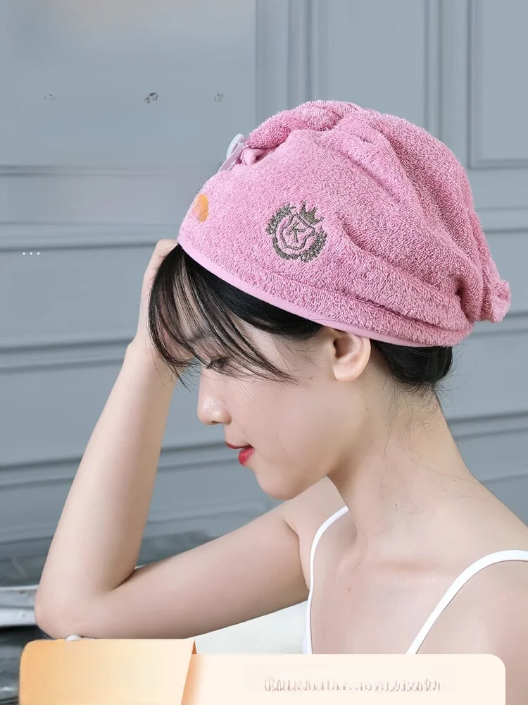 

Pure Cotton Bath Cap Women's Hair Drng Towel Adult ampoo Accories Comfortable Soft Absorbent Home Fabric Towels