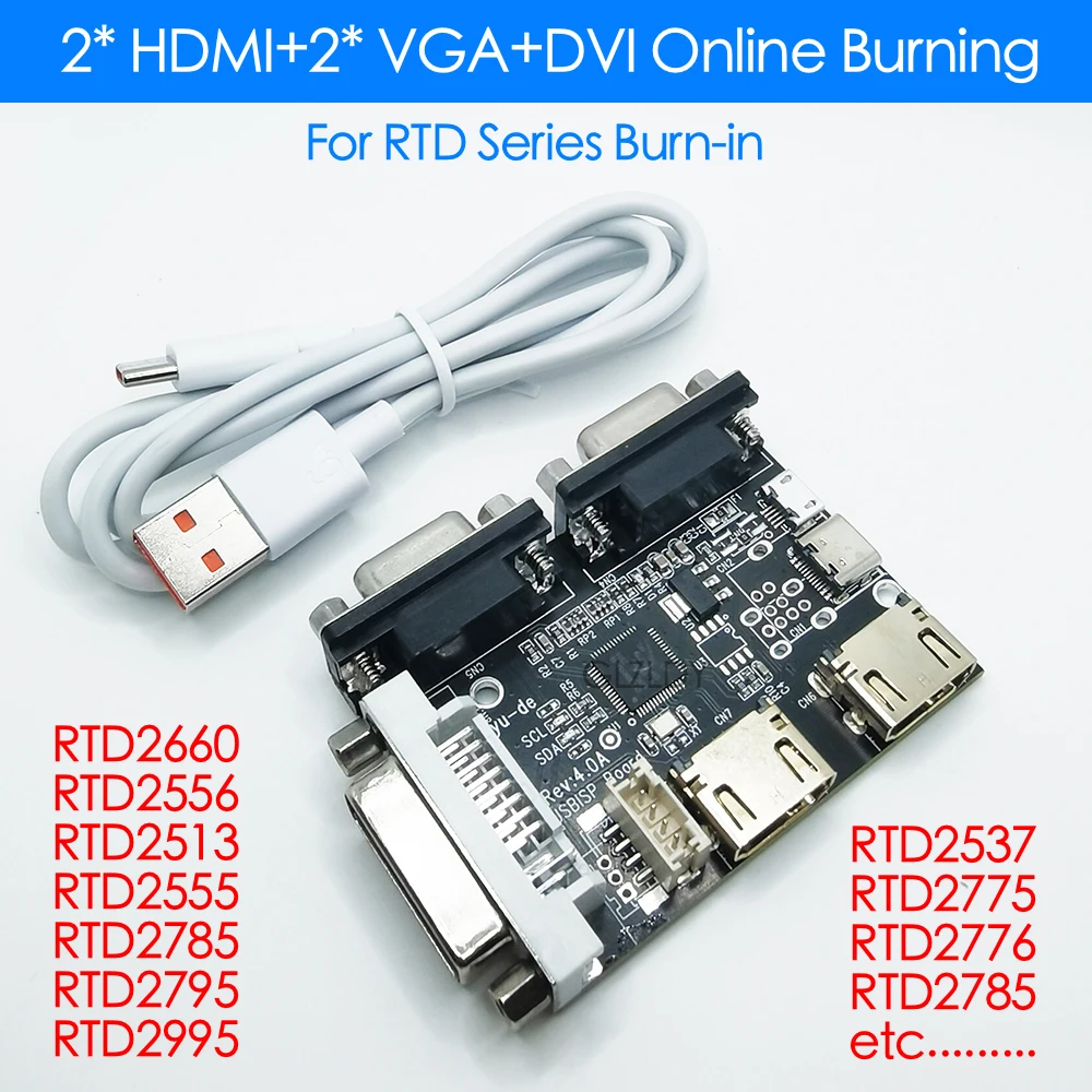 Upgrade RTD programmer Burner 2*HDMI+2*VGA+DVI PH2.0 For Realtek Debugging tool RTD2556 RTD2660 RTD2795 driver board USB ISP