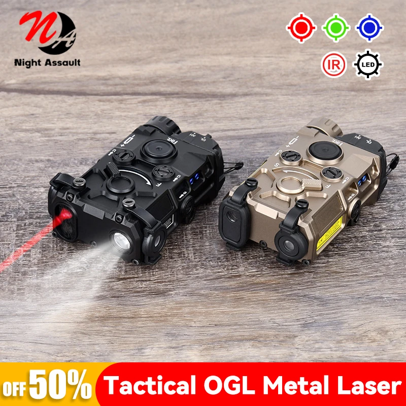 

WADSN Tactical OGL Red Green Blue IR Laser Strobe Flashlight Fit 20mm Picatinny Rail Airsoft Hunting Lamp Weapons Equipment With