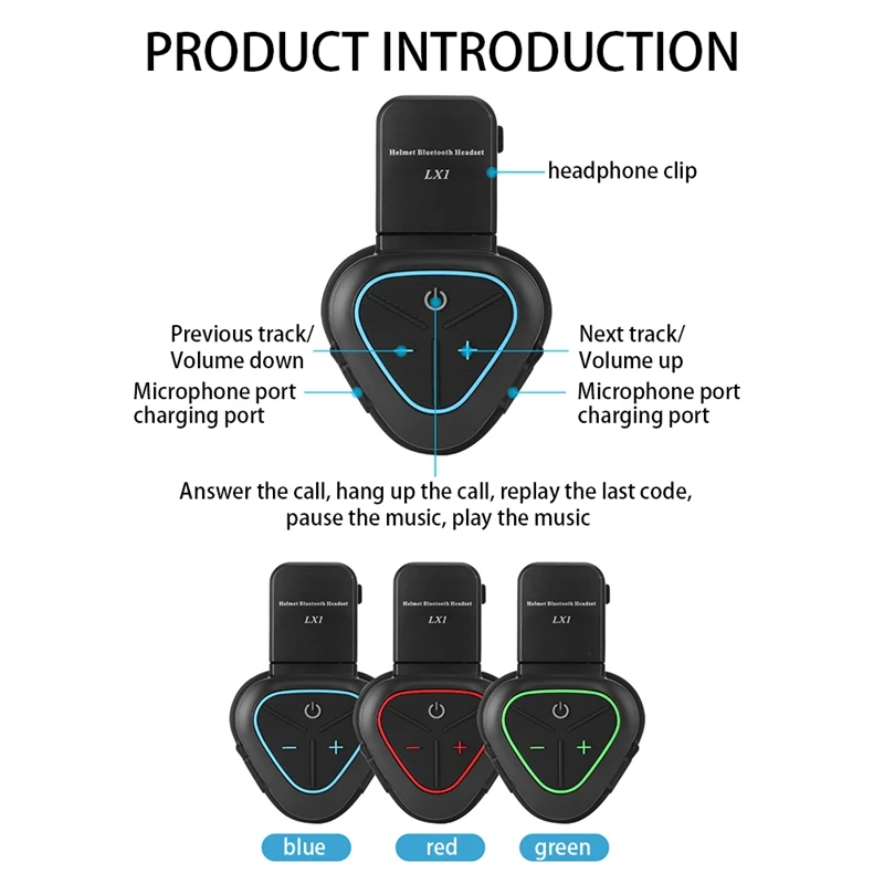 RISE-LX1 Motorcycle Summer Helmet Special Bluetooth Headset Portable CVC Smart Noise Cancelling Takeaway Headset