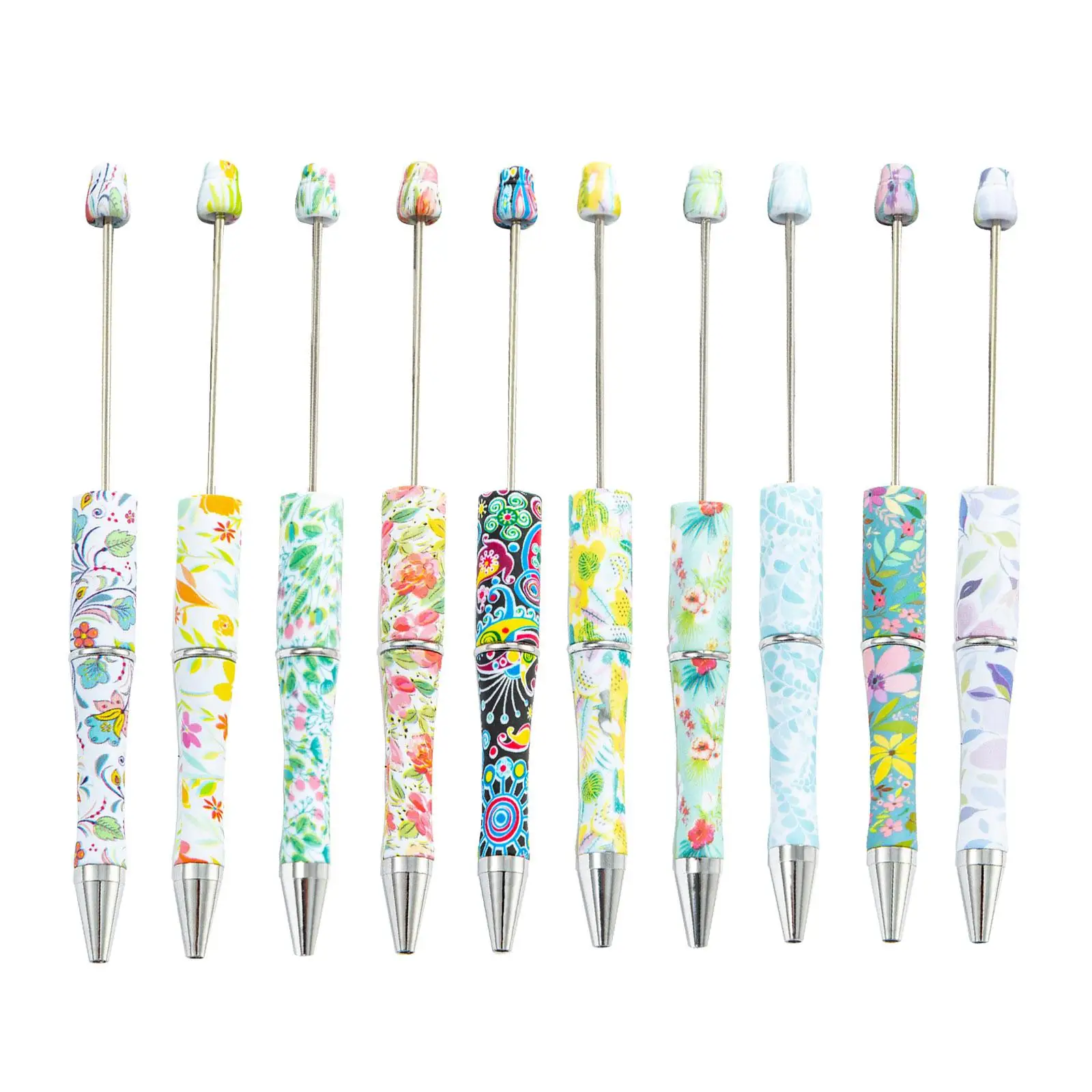 

10x Bead Pen Printable Ball Pen Ballpoint Pen DIY Beadable Pens Beaded Pen for DIY Making Exam Spare Drawing Journaling Supplies