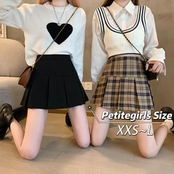 150 Skinny pleated skirt Women's high-waisted A-line miniskirt package hips show high xs small waist 145 Spring summer