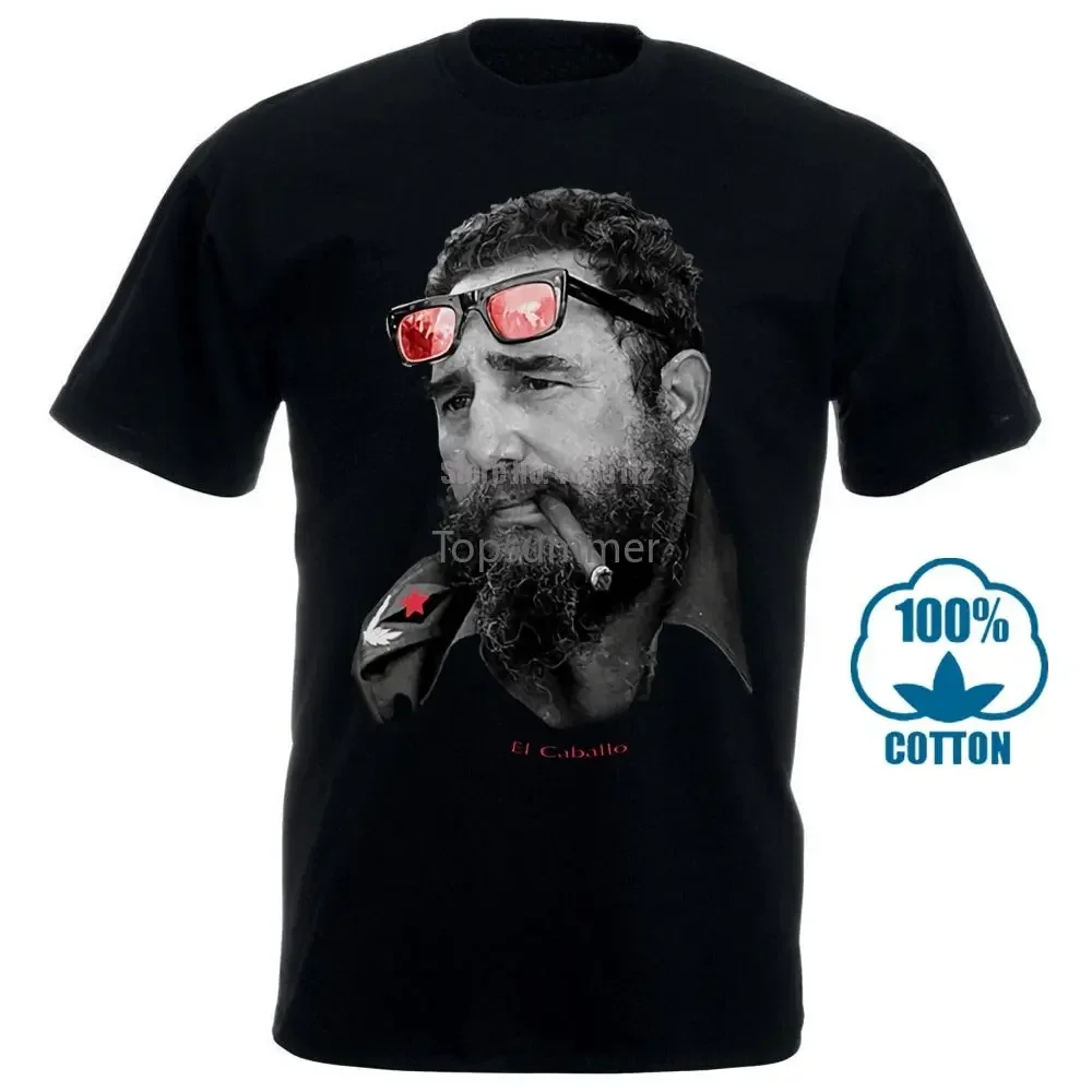 Maglietta El Caballo Cuba Kuba Guerilla Raf Che Guevara Demo Hero Fidel Castro Magliette Camicie Da Uomo Grafica-image