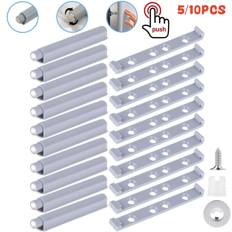 5/10Pcs Cabinet Push to Open Door Catches,Magnetic Latch,Closet Door Soft Touch Push Close,Drawer Opener,Wardrobe Closure Closer