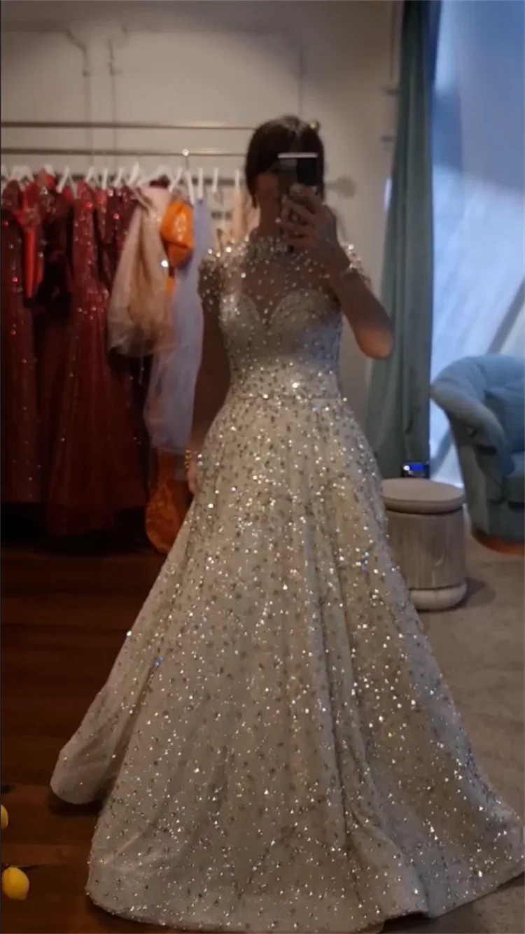 Arabia Customized Luxury Arabic Dubai Dress Haute Couture Dress Wedding Guest Gowns Exquisite Rhinestones Evening Prom Dresses view 4