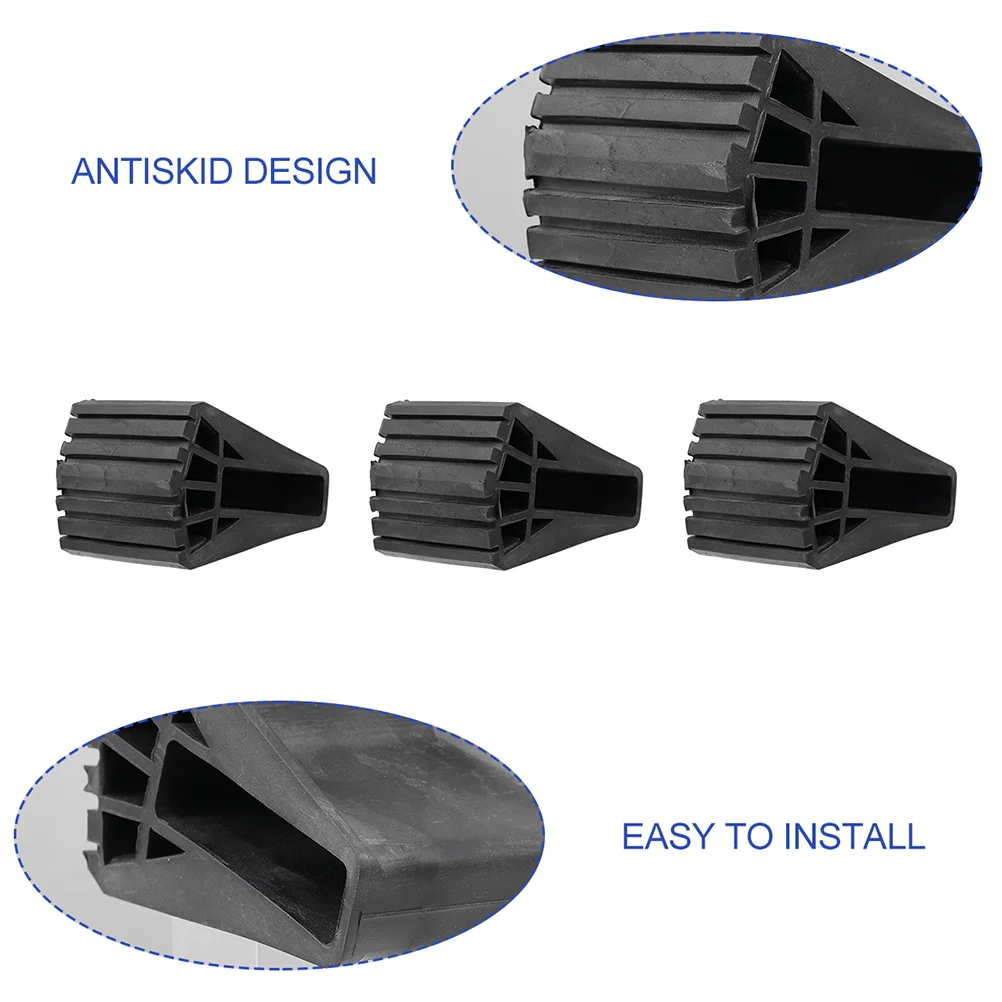 Alfombrilla de goma antideslizante para pies de escalera, cojín para pies, piezas de escalera plegable, cubierta para pies, 2/4 piezas