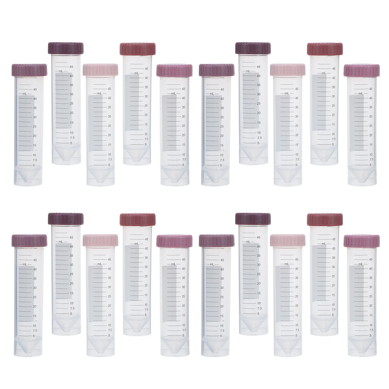 25Pcs 50Ml Centrifuge Tubes Polypropylene Conical Lab Tubes Leakproof Screw Caps High Transparency Graduated Markings Sterile