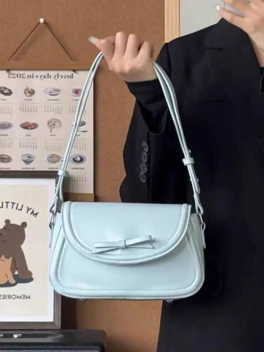 بلوم خمر القوس الأحمر حقيبة يد المرأة تنوعا جلدية شيك تحت الإبط حقائب كتف Y2k السيدات مربع حقيبة ساعي 2025 جديد