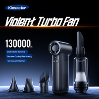 Kinscoter Powerful Air Blower 130000RPM Violent Turbo Fan 8000mAh Portable Dust Cleaner Brushless Jet Fan for PC Keyboard Car