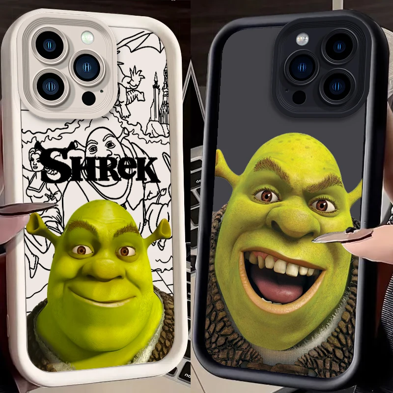 S-Shrek Cartoon Cute For Apple iPhone 15 14 13 12 Pro Max Mini 11 XS X XR 8 7 6 Plus Eye Ladder Cover Capa Fundas Phone Case