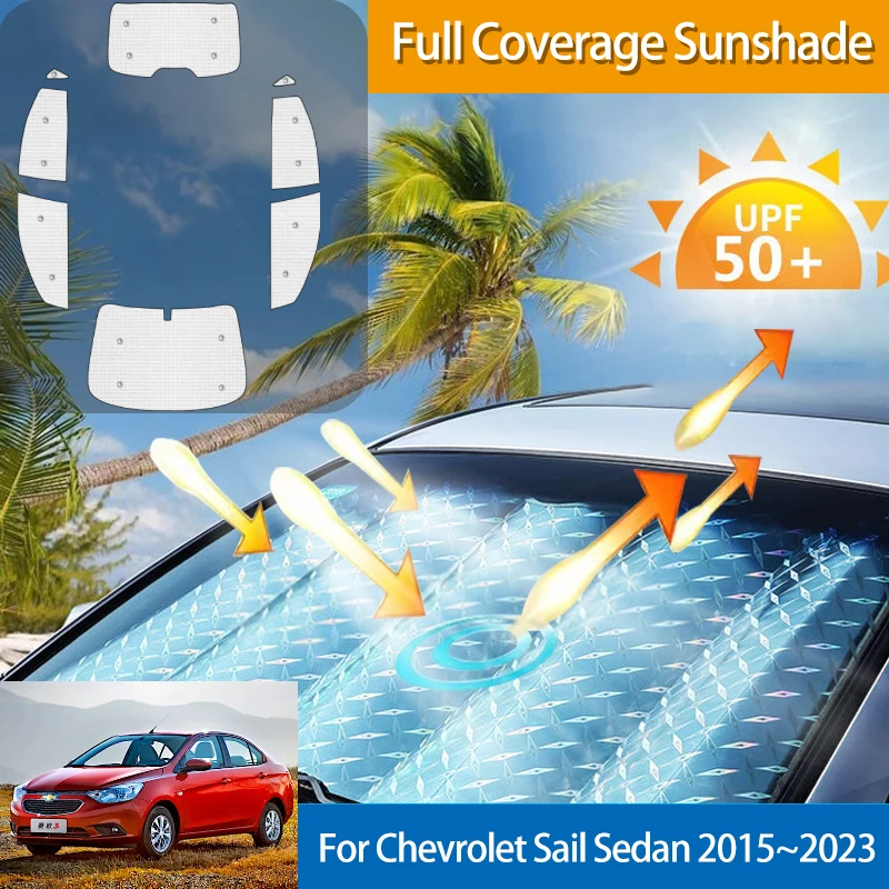 

Car Sunshade For Chevrolet Sail Aveo Sedan 2015~2023 2016 2017 2018 2022 Sun Protection Auto Accessories Window Stickers Visor