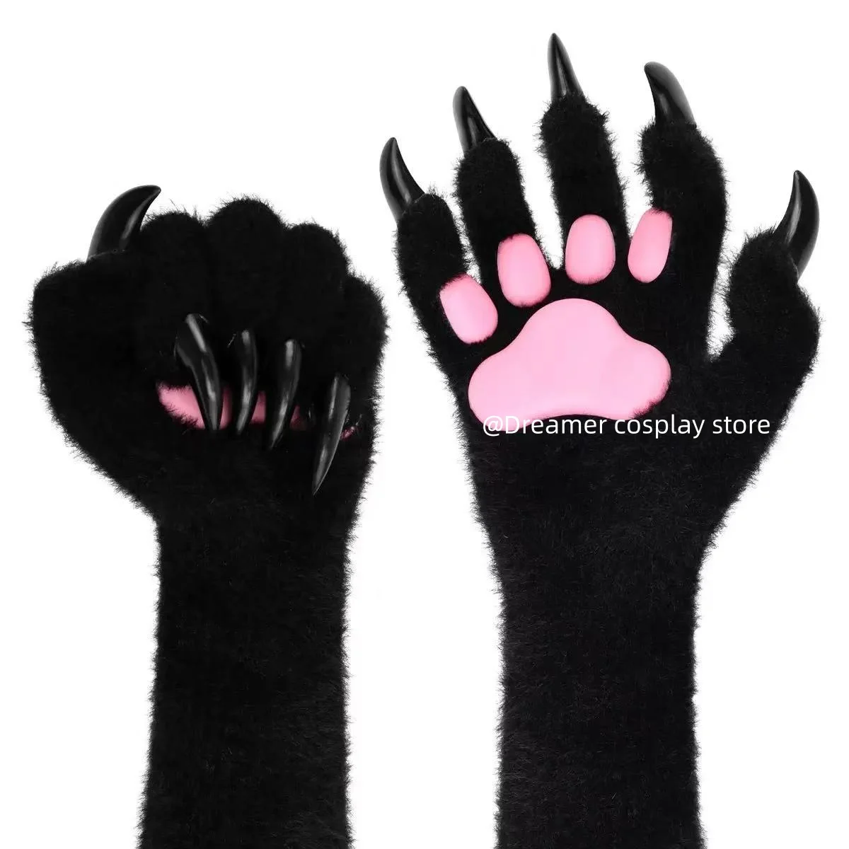 Silica Gel Beast Paw Furry Gloves Animal Cat Bear Fox Plush Claws Pads Fursuit Cosplay Halloween Performance Prop