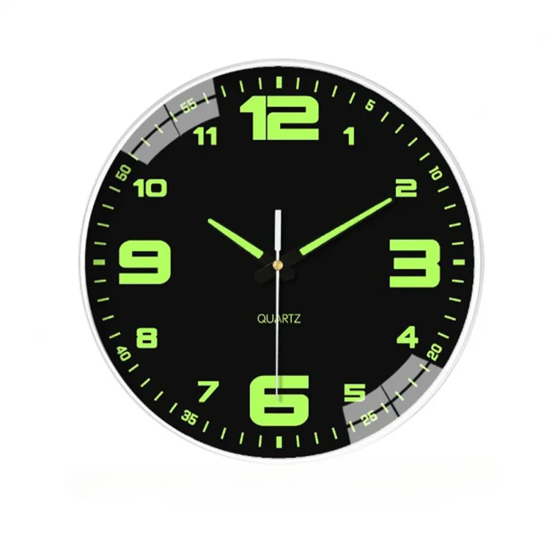 8 Inch Luminous Wall Clock Mute Non-Ticking Simple Decorative Clock Home Decor for Living Room Bedroom Office No Punch Installat