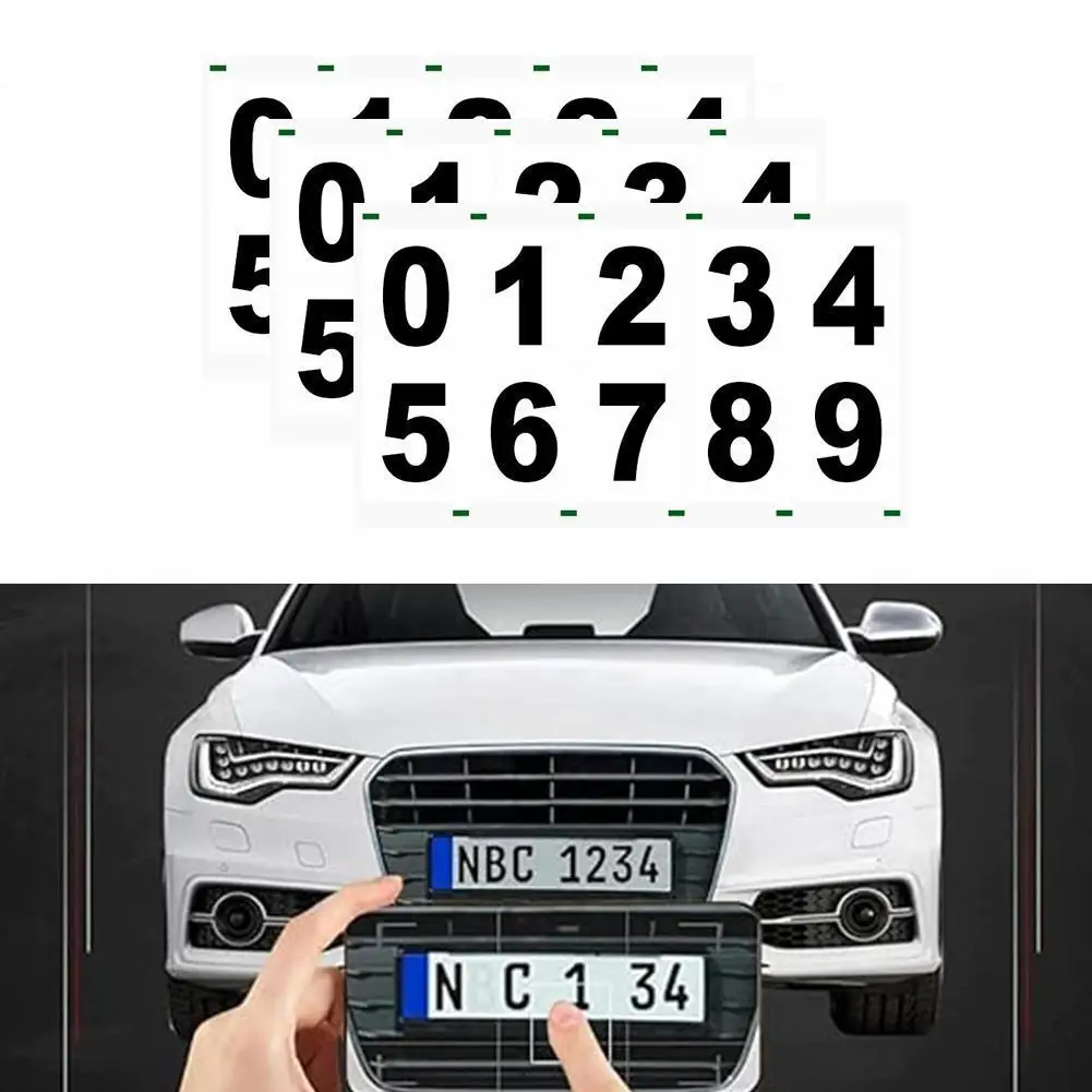 

3PCS Nanofilm License Plate Sticker Invisible Digital Sticker Reflective Digital Number Label Car Decorative For Car Or Mailbox