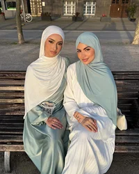 High Quality Jersey Hijab Plain Muslim Scarf Solid Color With Good Stitch Stretchy Soft Turban Head Wraps Shawl Supplier