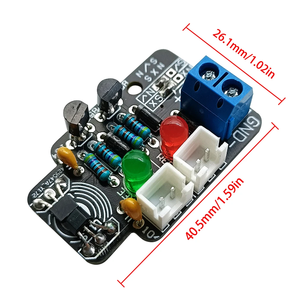 DC5-20V Hall Magnet Módulo de Detecção Pólo Norte/Pólo Sul Indução Magnética Módulo Resolvedor Pólo Magnético XH2.54-2P Cabo Plug-in