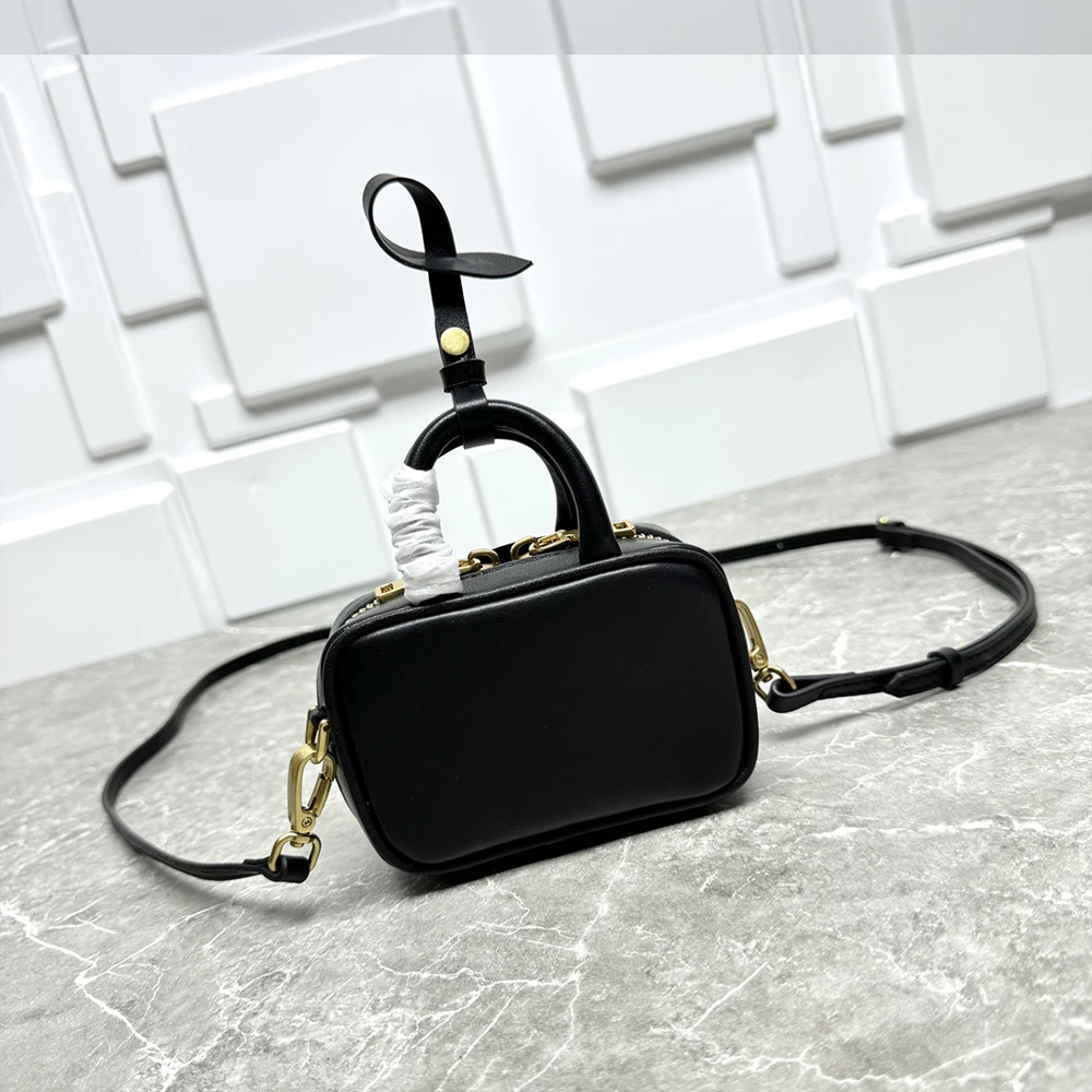 2024 Original classic mini briefcase cowhide single shoulder crossbody portable fashion trend designer bag