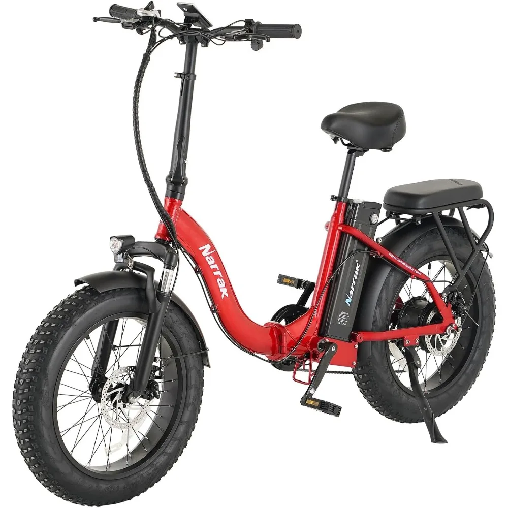 Fat Tire Folding Electric Bike, Brushless Motor,M5 Large LCD Display, Suspension, Step-Over Or Step-Through Frame for Adult