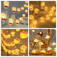 Kawaii Sanrio Hello Kitty Lights String Bedroom Atmosphere Lighting Home Decor Night Lamps Anime Cinnamoroll Luminous Model Toys