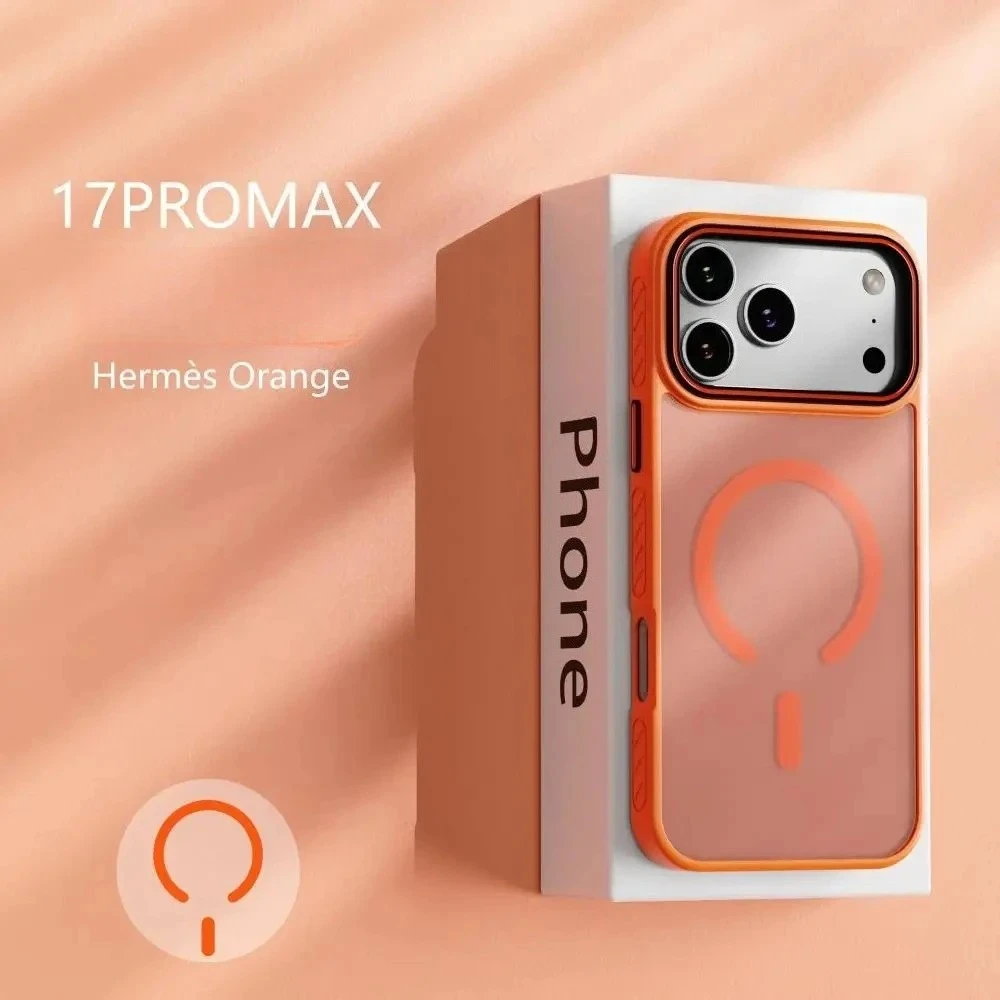 حافظة هاتف مغناطيسية شفافة غير لامعة جديدة لهاتف آيفون 17 برو ماكس 17 اير 17 برو لهاتف Magsafe غطاء مقاوم للصدمات للشحن اللاسلكي