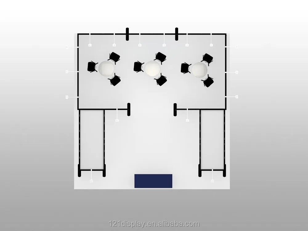 2024 20x20ft cadre métallique en aluminium modulaire 6x6 cabine d'exposition présentoir de cabine d'exposition commerciale avec arc