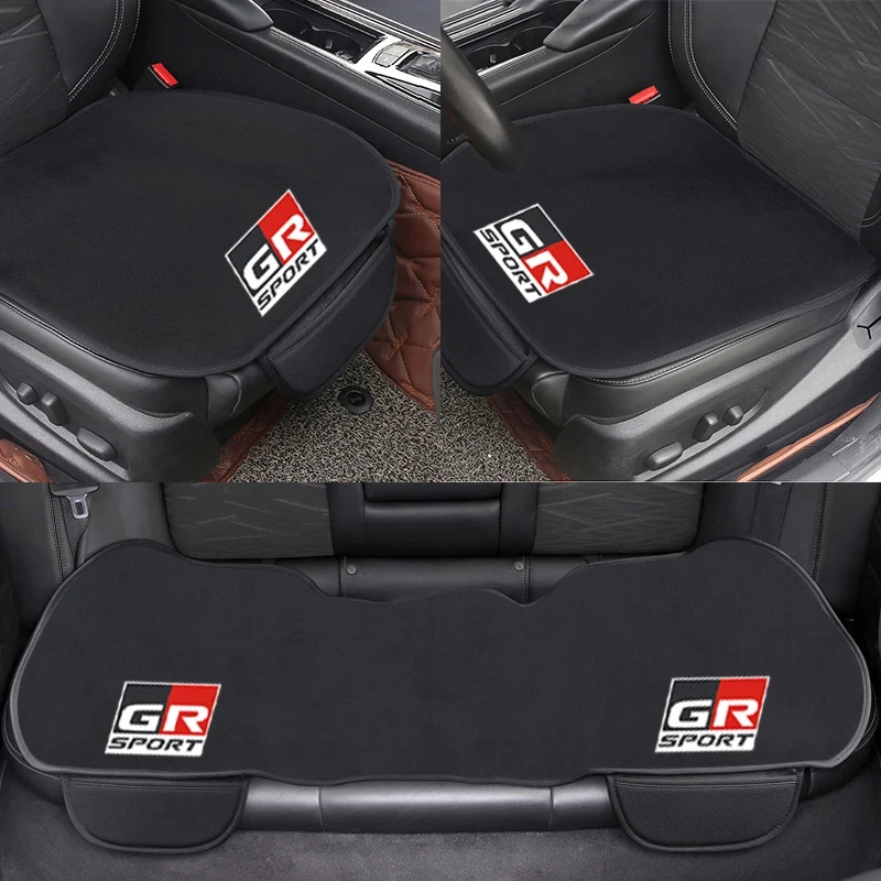 Car Seat Cushion Non-Slip Cover Velvet Plush For Toyota GR Sport Gazoo Racing C-Hr Rav4 Mirai Avensis Prado Auto Car Accessories