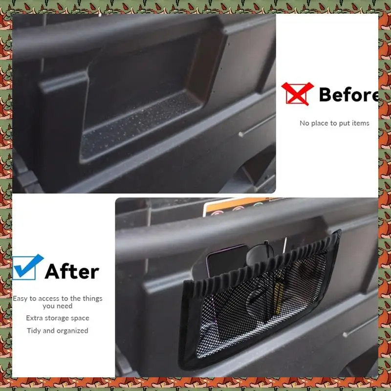 ABLQ UTV Rear Backrest Storage Nets For Can Am Defender Max Accessories Replacement 715003019 2 Pack