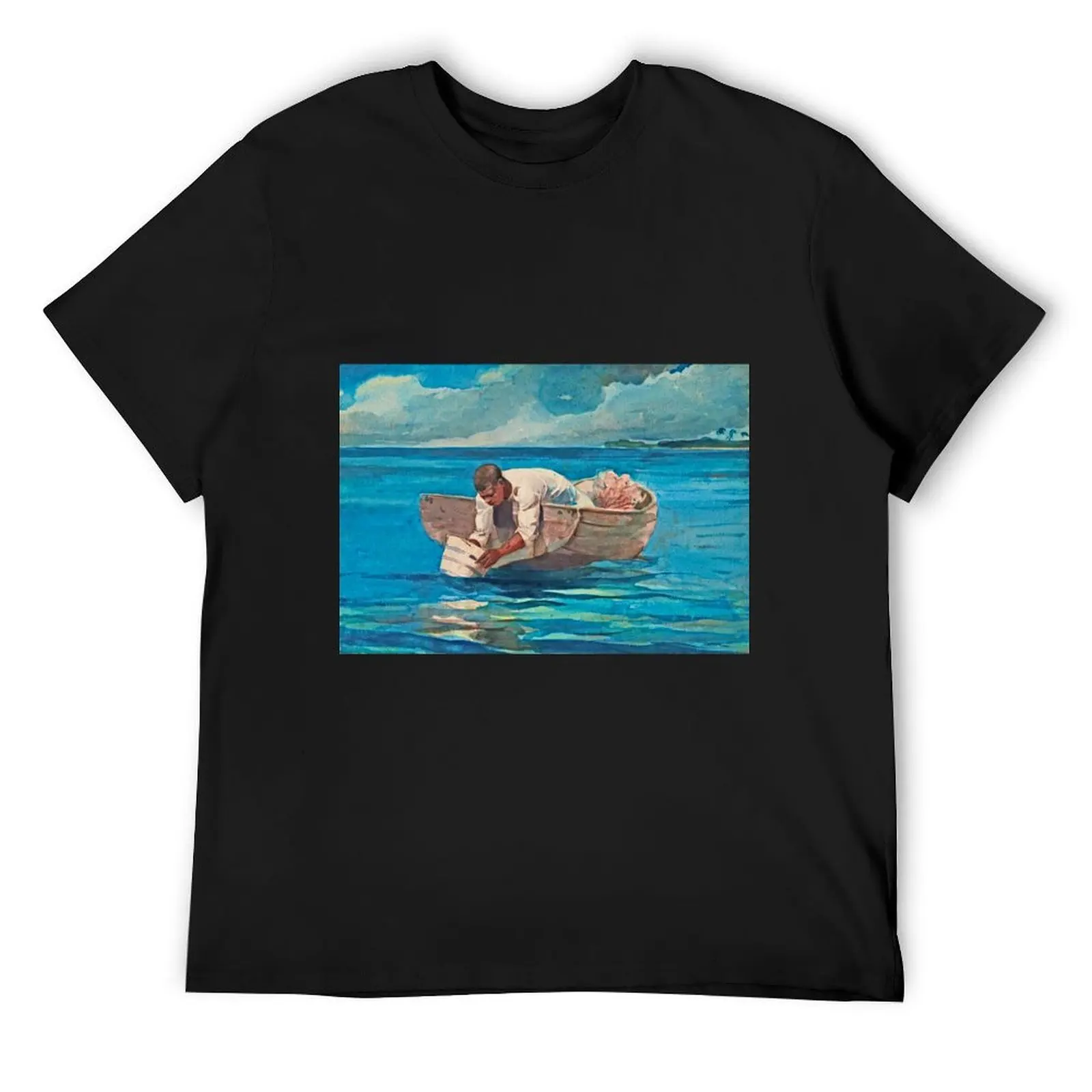 

The Water Fan by Winslow Homer - American Art , 1836-1910 T-Shirt kawaii clothes oversized t shirt mens workout shirts
