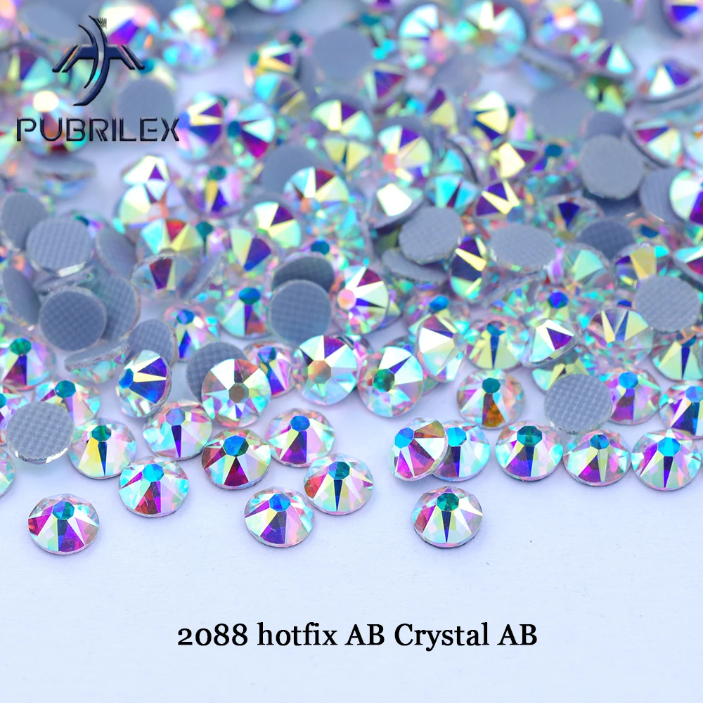 YANRUO 2088 8big 8samll 16cut Face Hotfix Rhinestone Boutique Crystal Making Crafts Strong Glue Hot fix Sticker Decor Clothes