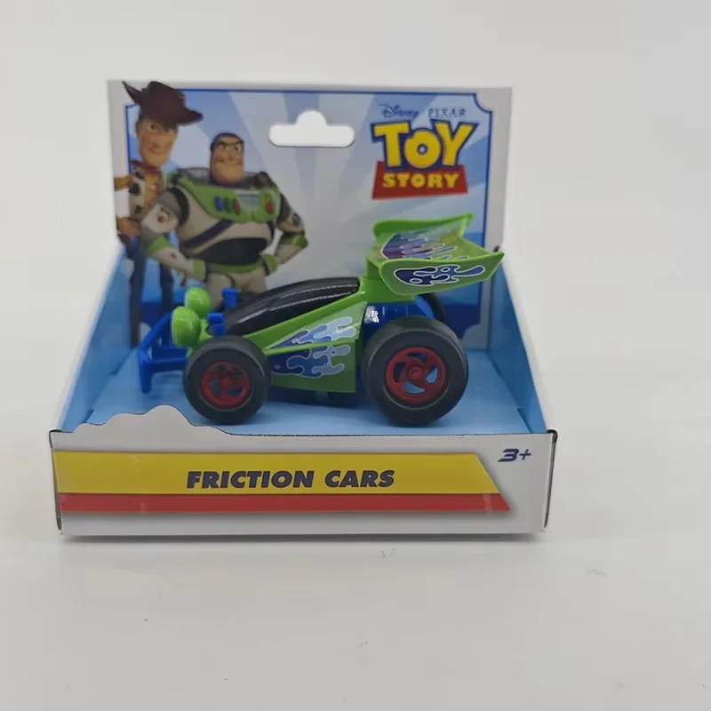 Toy Story-coche de juguete inercial para niños, juguetes Buzz Lightyear Woody Jessie Rex, modelos de dibujos animados alienígenos, colección de ruedas gratis, regalo para niños