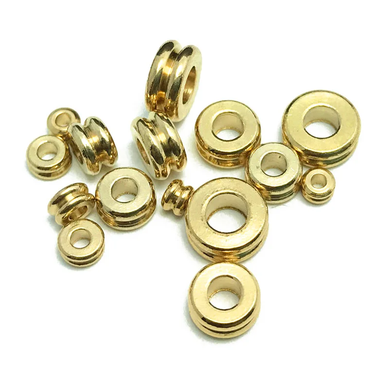 Rondelle Wheel Shape 3mm 4mm 5mm 6mm 7mm Solid Brass Metal Light Gold Color Loose Spacer Beads For Jewelry Making DIY Findings image 4
