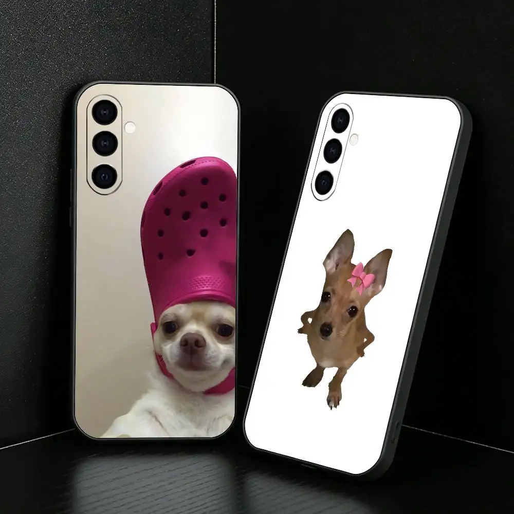 C-Chihuahua Funny Memes Phone Case For Samsung Galaxy A73,A72,A71,A70,A52,A51 Others Soft Black Cover