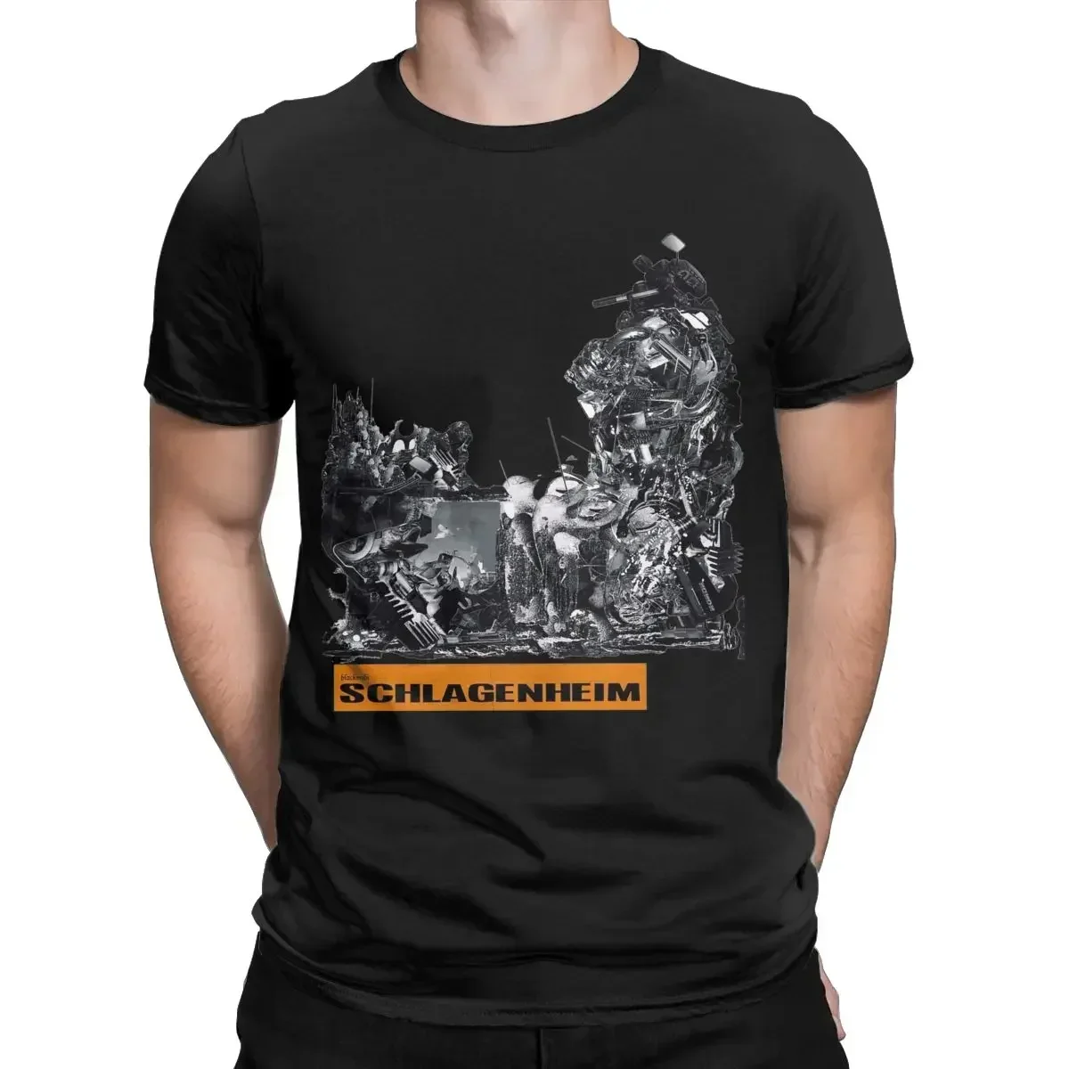 Erkekler siyah Midi Schlagenheim T Shirt 100% pamuklu giysiler benzersiz kısa kollu yuvarlak yaka Tee gömlek benzersiz tişört