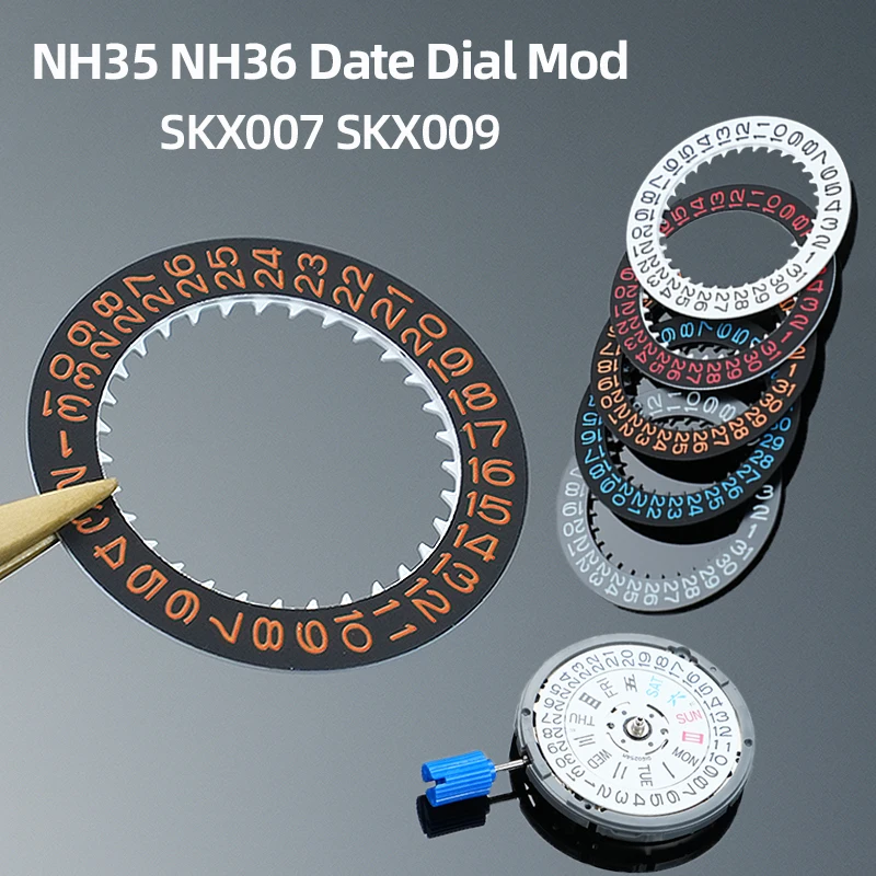 NH35 NH36 Date Dial Fits NH35 NH36 NH34 Movement SKX007 SKX009 Automatic Mechanical Movt Day Date Dial Wheel Repair Tools