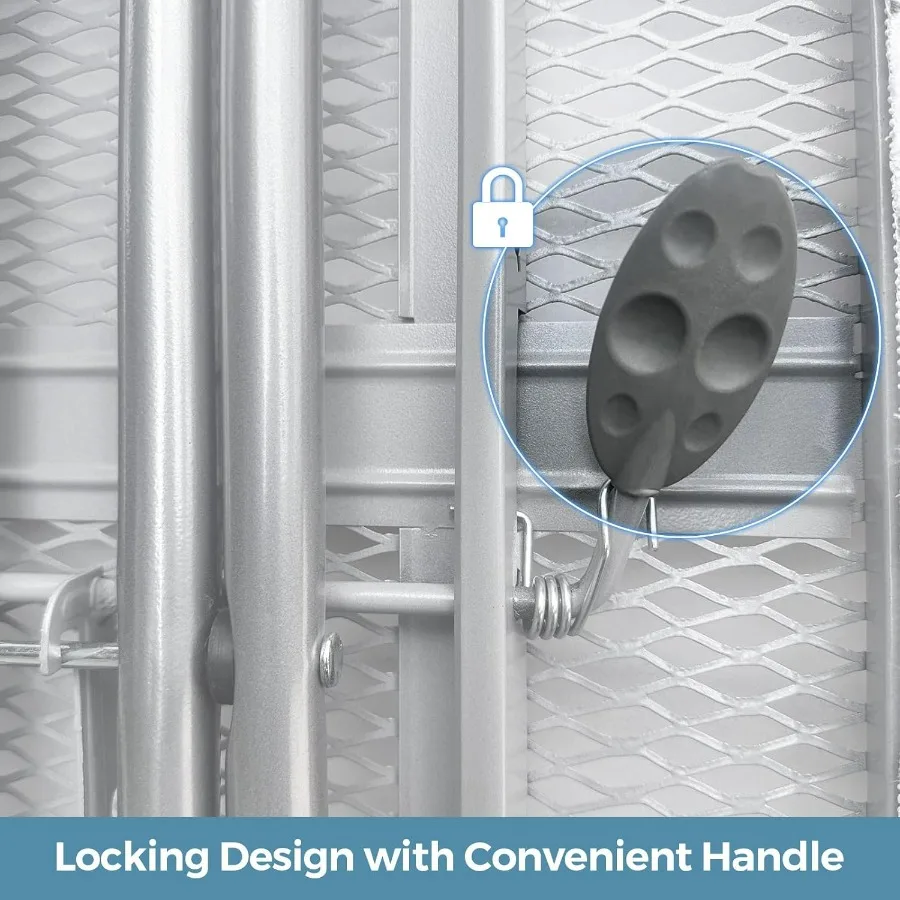 لوح كي بالحجم الكامل، حامل حديد قابل للطي مقاس 57 بوصة × 15 بوصة مع ارتفاع 7 مستويات قابل للتعديل، غطاء كي مقاوم للحرارة، شديد التحمل