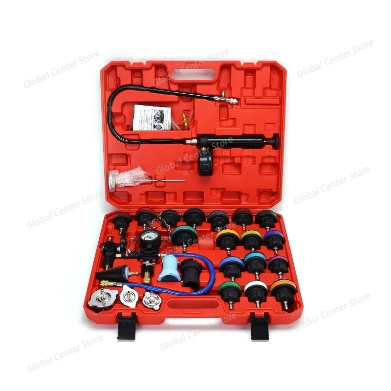 

Car Water Tank Pressure Gauge Radiator Pressure Tester Leak Detection Detector Tool Tester Vacuum Type Cooling System Test Kit