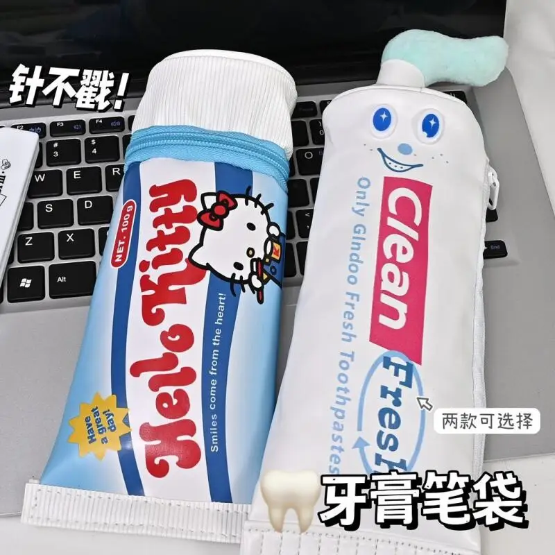 Hello Kitty Zahnpasta, kreativ, niedlich, Stifttasche, lustig, lustig, für Studenten, Schreibtisch, Sortierung, Geschenk, Schreibwaren, Aufbewahrungstasche