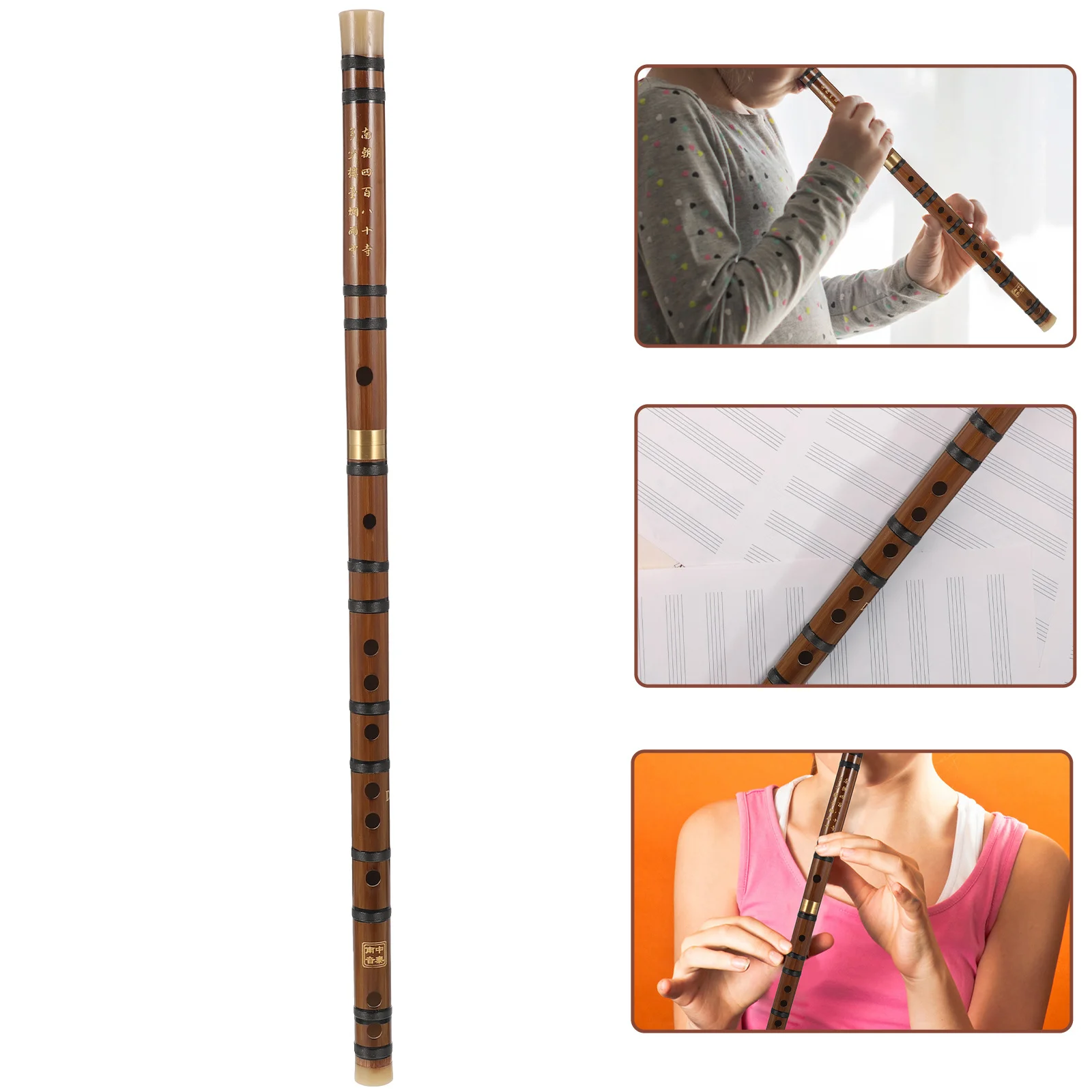 

Premium Bamboo Flute Smooth Surface Rounded Safe for Kids Chinese Bamboo Flute Introductory Portable Beginners Instrument