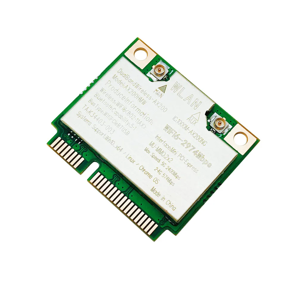 NEW 2974Mbps Wifi 6 Dual Band Wireless Half Mini PCI-E Network Wlan Wifi Card Bluetooth 5.1 802.11ax/ac 2.4/5Ghz Adapter MU-MIMO