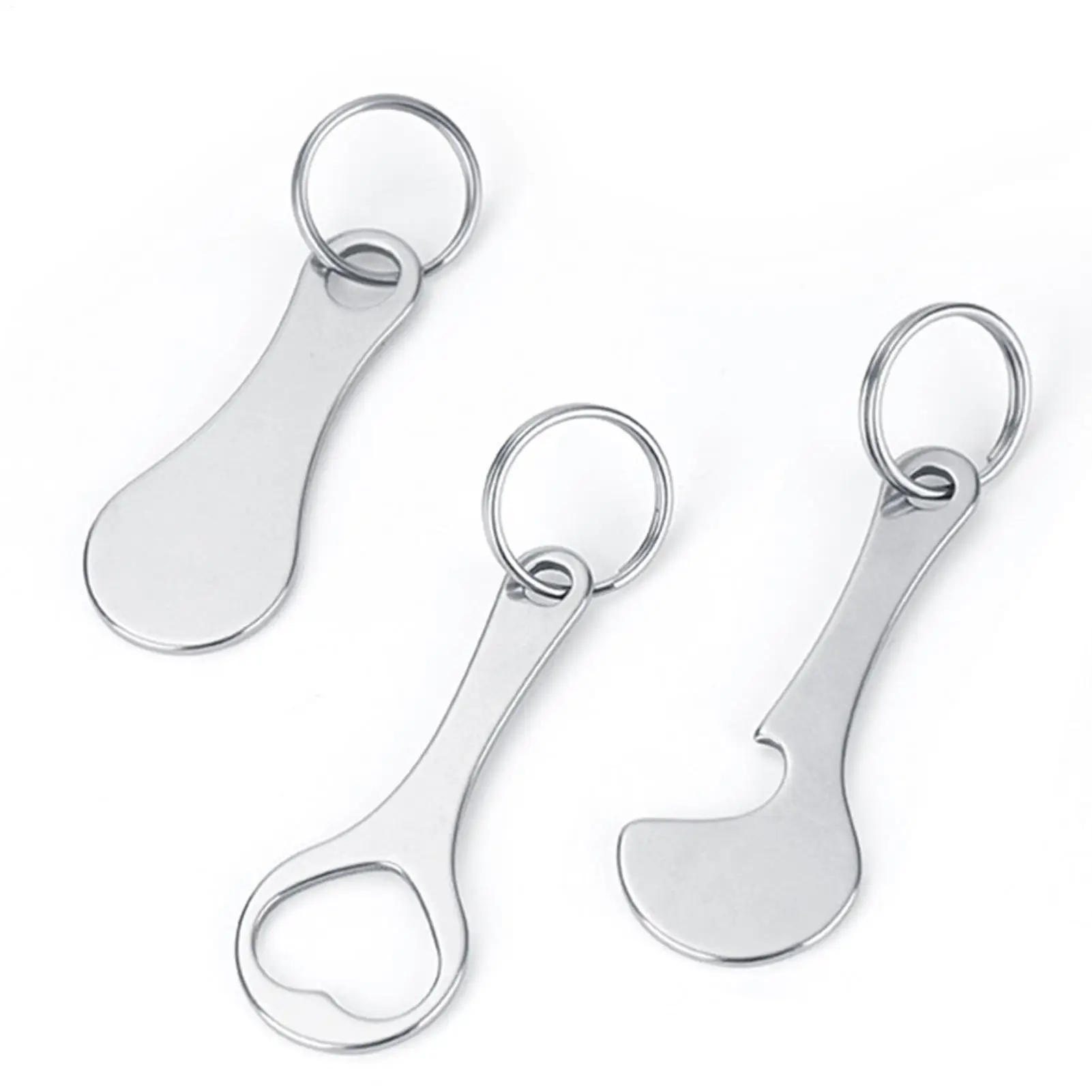 Anti-Lost Stainless Steel Bottle Opener Quarter Holder Keychain Cart Keychain Release Key Car Key Ring Quarter Keychain