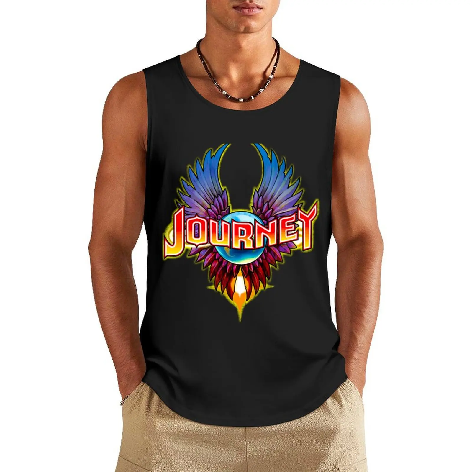 journey Logo rock band Tank Top T-shirt sports men clothing t shirts Men's gym clothing